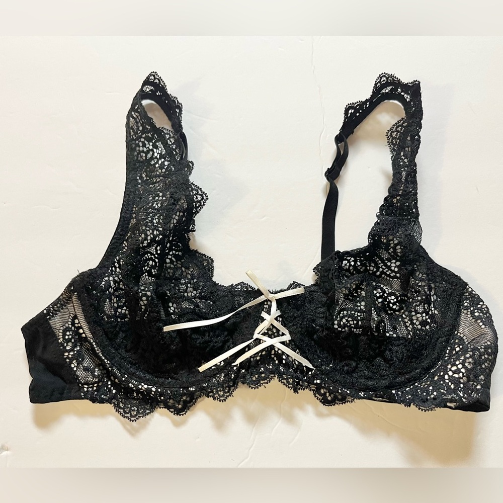 Mimi Holiday spicy black lace bra 36B